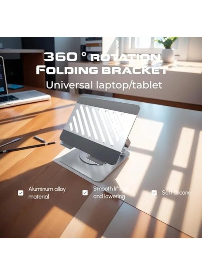 حامل لابتوب دوّار 360 درجة قابل للتعديل، تصميم مريح قابل للطي، مناسب لأجهزة حتى 16 بوصة - Image 2